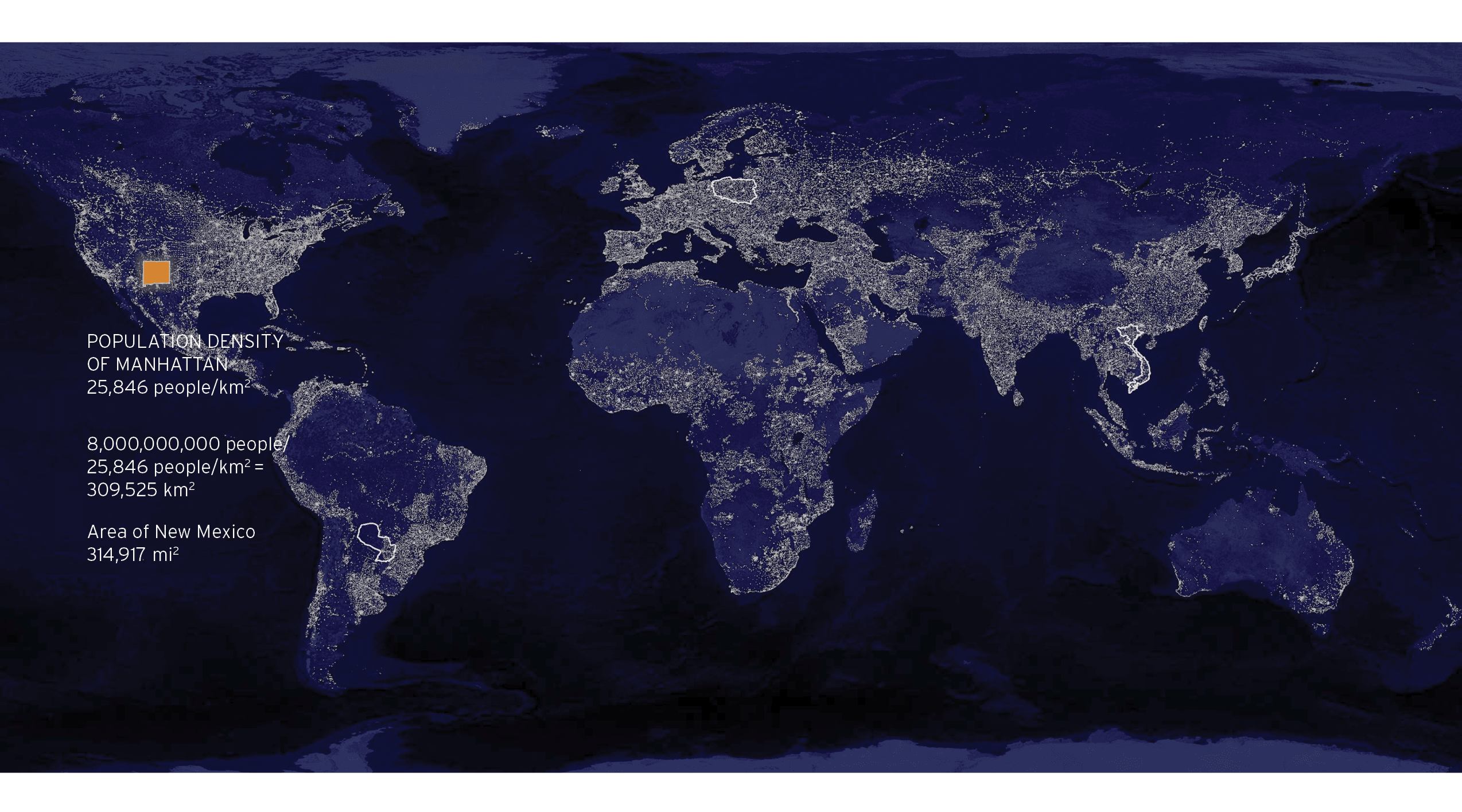 Rethinking the Human Footprint Population Density of Manhattan - New Mexico and countries