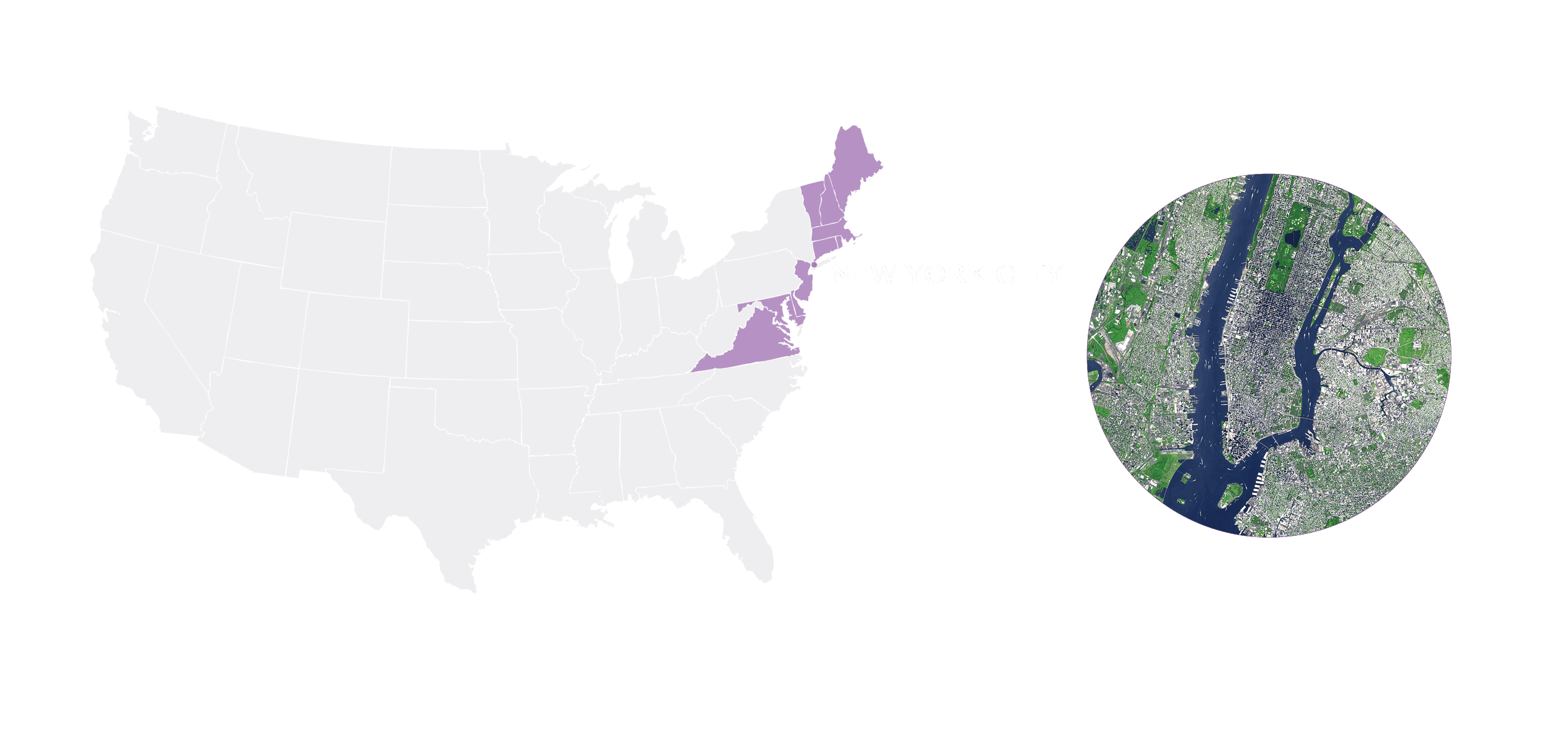 Greenest Cities New York Spread Out map infographic